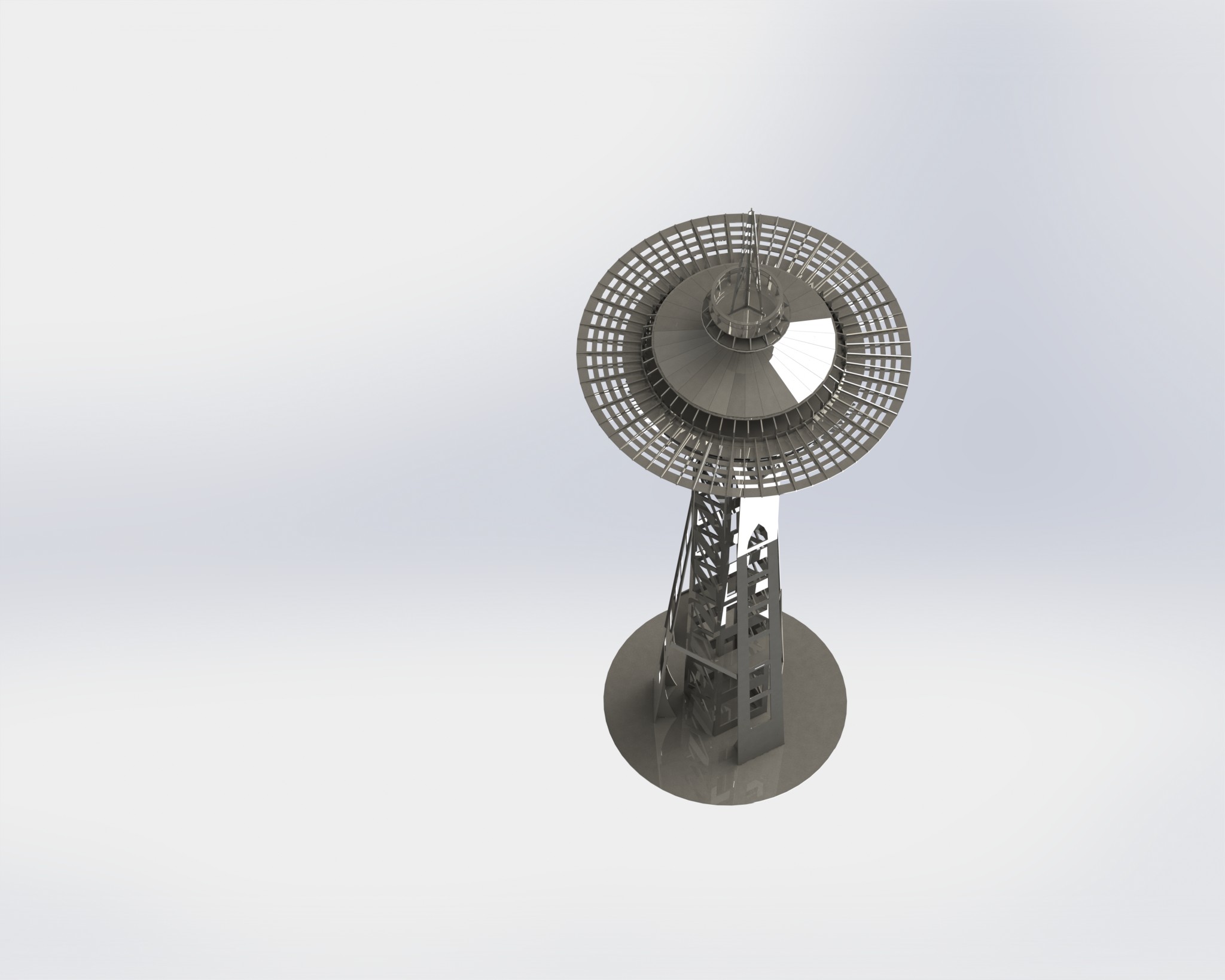 西雅图太空针塔，钣金拼图，3D拼图，metalcraft设计